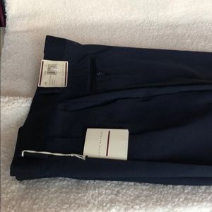 Men’s navy blue wool gabardine dress slacks